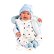 Llorens 84439 NEW BORN - realistická panenka miminko se zvuky a měkkým látkovým tělem - 44 cm