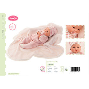 Antonio Juan 14155 BIMBA - mrkací panenka miminko se zvuky a měkkým látkovým tělem - 37 cm