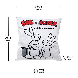 Moravská ústředna Polštář 30x30cm, Bob&Bobek, bílý