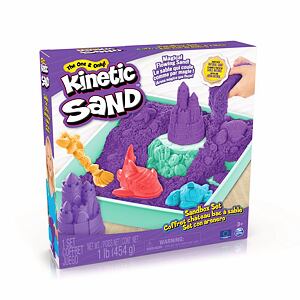 Spin Master Kinetic Sand Krabice tekutého písku s podložkou, fialová