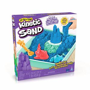 Spin Master Kinetic Sand Krabice tekutého písku s podložkou, modrý
