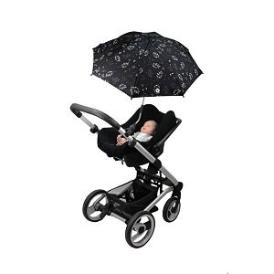 Dooky Slunečník na kočárek ROMANTIC LEAVES BLACK