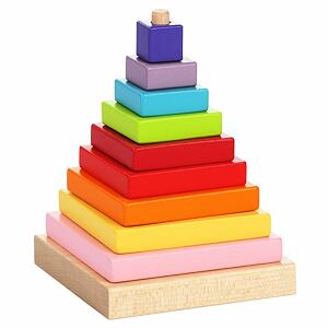 Cubika Barevná pyramida Dřevěná skládačka, 9 dílů