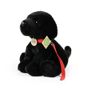 Rappa Plyšový labrador černý s vodítkem 28 cm ECO-FRIENDLY