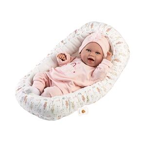 Llorens 74122 NEW BORN realistická panenka miminko se zvuky a měkkým látkovým tělem 42 cm