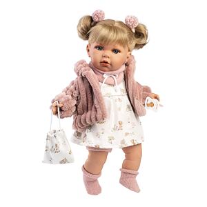 Llorens 42408 JULIA realistická panenka se zvuky a měkkým látkovým tělem 42 cm