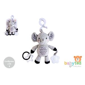 Babyted Slon chrastítko plyš 30cm závěs na postýlku/kočárek