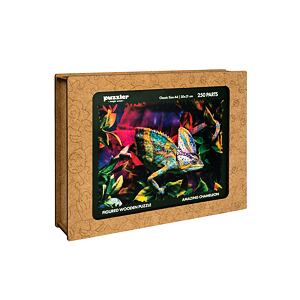 Puzzler DŘEVĚNÉ BAREVNÉ PUZZLE - Úžasný chameleon