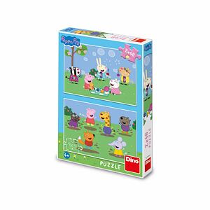 Dino Peppa Pig a kamarádi 2x48 dílků Puzzle