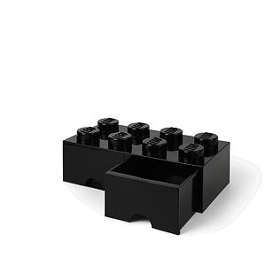 LEGO úložný box 8 s šuplíky - černá