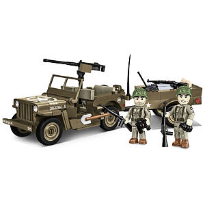 Cobi II WW Willys MB s přívěsem
