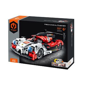 Stavebnice iM.MASTER závodní auto plast 472 dílků na zpětné natažení v krabici 31x23x6,5cm