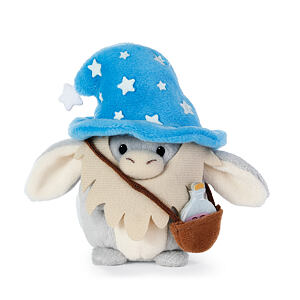 NICI MyMochi plyš Oslík Earl 8cm s kouzelným lektvarem a kostýmem čaroděje, dárkové balení