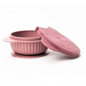 InnoGio Silikonová miska s víčkem GIOfresh Owl Pink