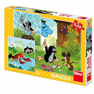 Dino Krteček a kalhotky 3x55 dílků Puzzle
