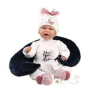 Llorens 74050 NEW BORN - realistická panenka miminko se zvuky a měkkým látkovým tělem - 42 cm