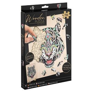 Wooden Dřevěné puzzle Tygr 132ks