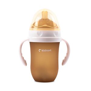 Kidnort Kojenecká lahev pro kojené děti Eple 250ml 6m+ béžová
