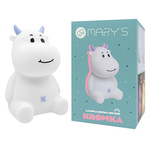 Mary's LED Silikonová noční lampička RGB kravička modrá