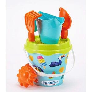 Ecoiffier Kyblíček Prázdniny s konvičkou a příslušenstvím, 17 cm