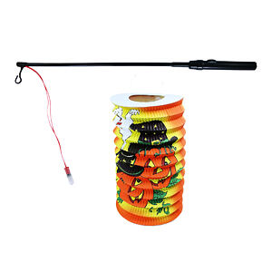 Rappa Lampion Halloween 15 cm se svítící hůlkou 40 cm