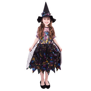 Rappa Dětský kostým čarodějnice barevná/Halloween (M)