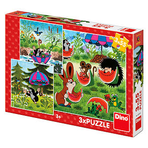 Dino Puzzle Krteček a paraplíčko 3x55 dílků