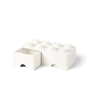 LEGO úložný box 8 s šuplíky - bílá