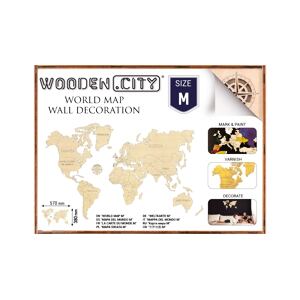 Wooden City Mapa světa M - dřevěná nástěnná mapa 3D puzzle