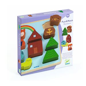 Djeco Dřevěné vkládací puzzle Duha