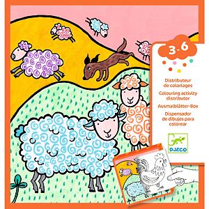 DJECO Zábavná krabička s omalovánkami a hrami - Farma