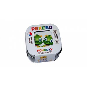 Teddies Pexeso Pohádky 64 karet společenská hra v plechové krabičce