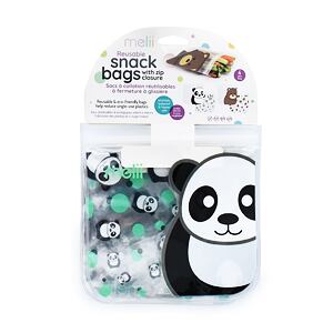Melii Opakovatelně použitelné sáčky na svačinu 4ks - Panda, Medvěd