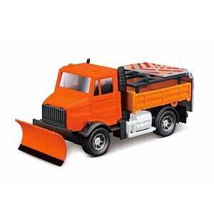Bburago 1:43 servisní vozidla Road Security with Snow Plough and Signal Board