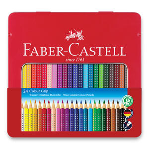 FABER-CASTELL Pastelky  Grip 2001, 24 barev, plechová krabička