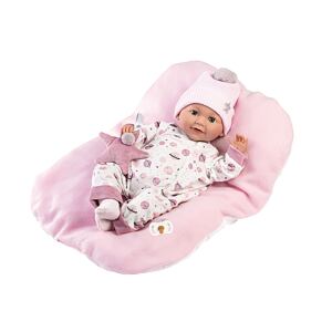 Llorens 74132 NEW BORN mrkací realistická panenka miminko se zvuky a měkkým látkovým tělem 42 cm