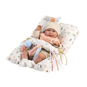 Llorens 74128 NEW BORN realistická panenka miminko se zvuky a měkkým látkovým tělem 42 cm