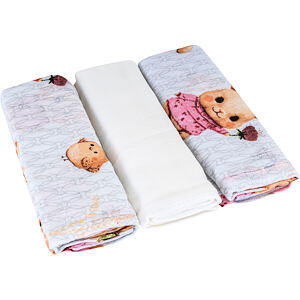 Bomimi Pleny bavlna Premium 140 g/m2 (3ks), 80x70, zajíček růžové