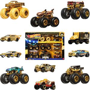 Hot Wheels Monster Trucks Bigfoot 50. výročí Set angličáků & trucků