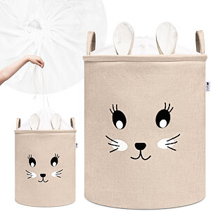 Sipo Koš na hračky XL se šňůrkou, skládací bavlněný / 63 l, Rabbit