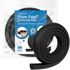 Sipo Ochranná páska pěnová pro ochranu hran a rohů nábytku, 2m, ČERNÁ