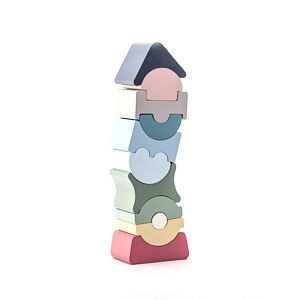 Cubika Pastel Balanční věž IX - dřevěná skládačka 11 dílů