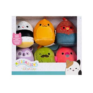 SQUISHMALLOWS Micromallows 6Pack - Okurek, Úhoř, Plameňák, Kohout, Sushi, Lemur