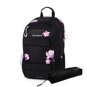 Oxybag Studentský batoh + etue OXY SPORT Flowers