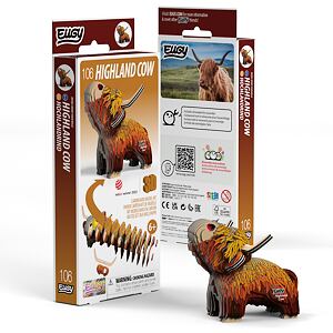 EUGY Kráva skotská 3D kartonová skládačka