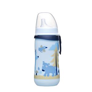NIP Láhev First cup, 330 ml, kluk, silikon dudlík na pití