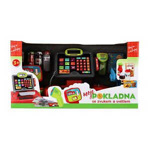 Teddies Pokladna velká digitální plast na baterie se zvukem se světlem