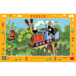 Dino Krteček a lokomotiva Puzzle 15 dílků