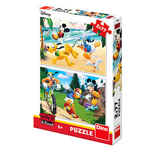 Dino puzzle Walt Disney Mickey sportuje 2x77 dílků