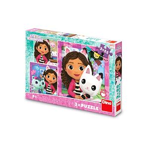 Dino Gabby's Dollhouse Gábi a kamarádi Puzzle 3x55 dílků